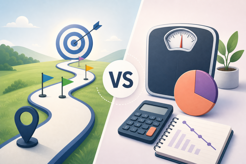 Goal Progress Vs Weight Loss Percentage Whats The Difference guide - Goal Progress Calculator